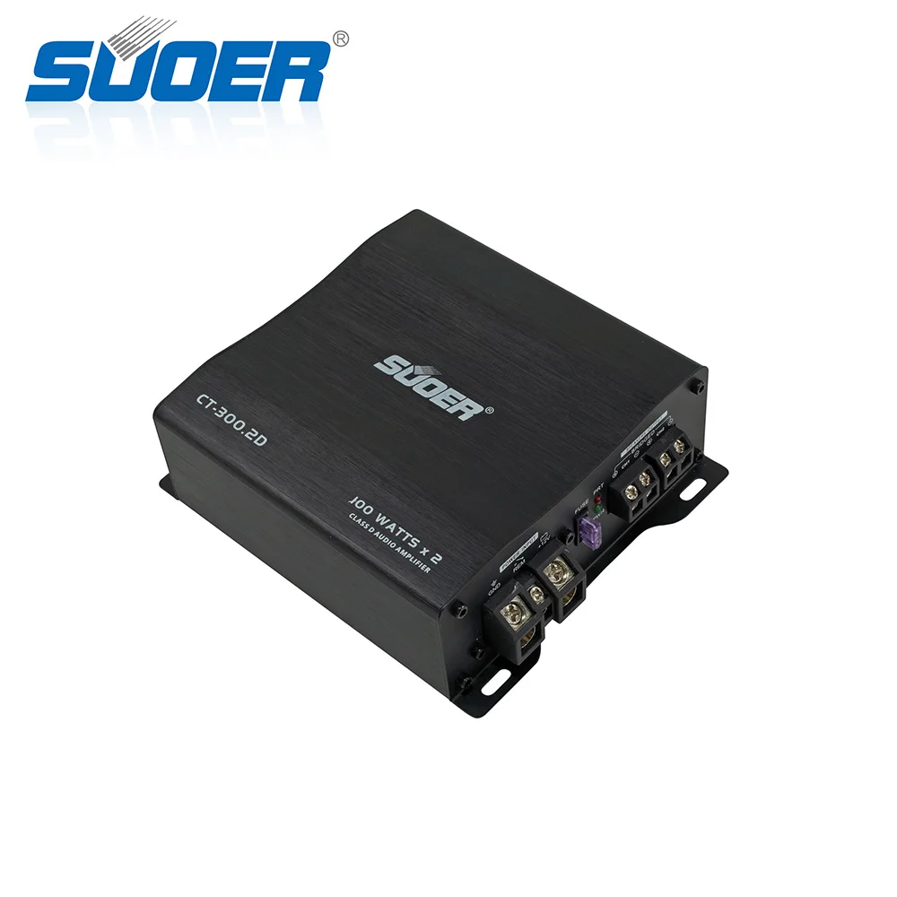Suoer CT-300.2D small size 2*100w rms power car audio amplifier 2 channel car amp