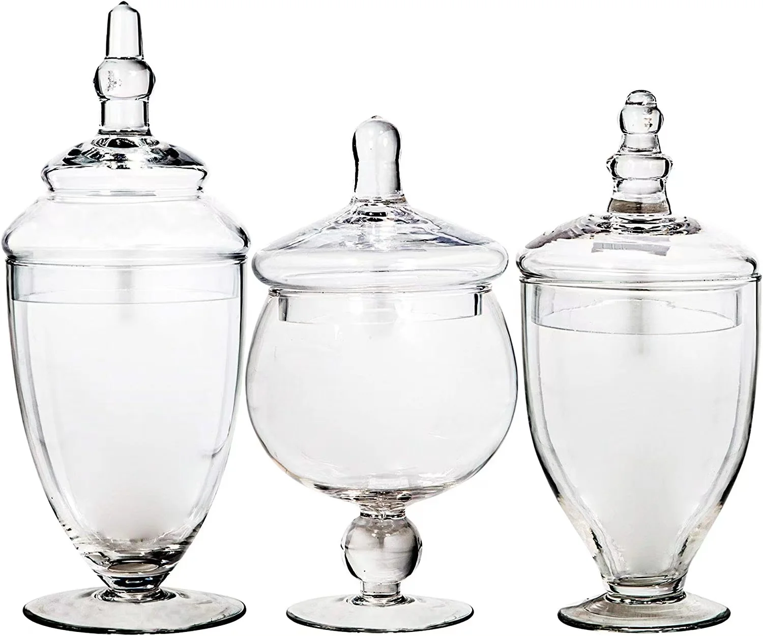 Style Setter Canister Set 3-Piece Jars in 1, 1.3 & 1.6 Liters Retro Design w/Airtight Glass Lids for Cookies, Candy, Coffee,