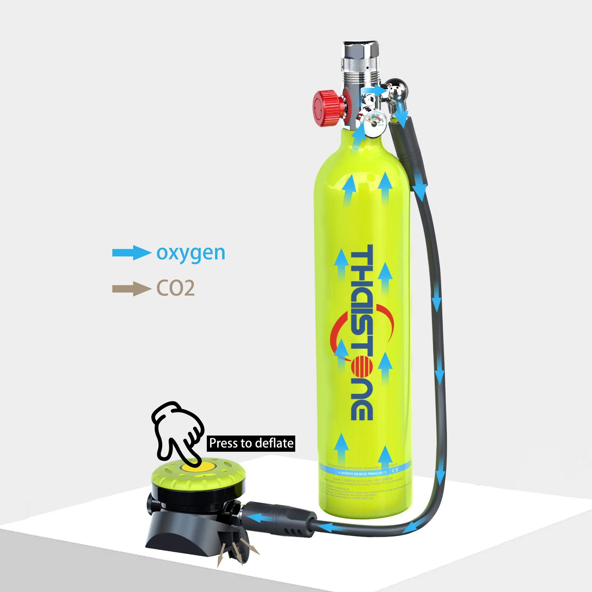 Wholesale Best Seller Full Set Diving Equipment Portable 1 liter Aluminum Scuba Diving Tank