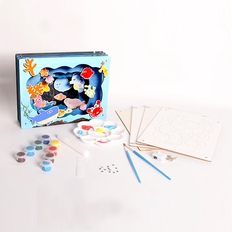 2024 New 3D SeaWorld kids DIY cartoon board stereoscopic painting