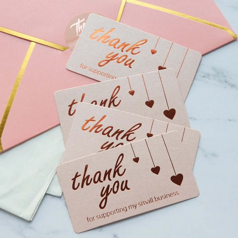 custom print logo business card postcard thank you order card for supporting my small business for thankyou