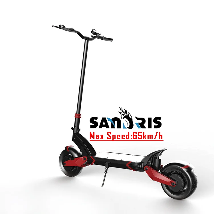 Sandris T10-DDM нулевой 10x можно настроить и широкими колесами по бездорожью для взрослых складной электрический скутер 2400 Вт двойной мотор