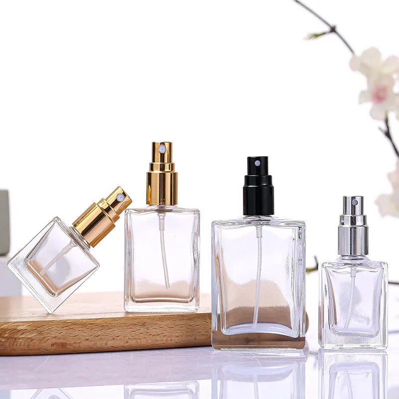 15ml 30ml 50ml 100ml Empty Luxury Flat Square Perfume Bottle With Perfume Pump