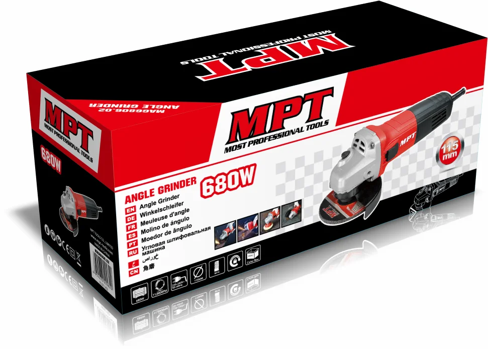 MPT 680w 100mm M10 electric angle grinder machine power tool