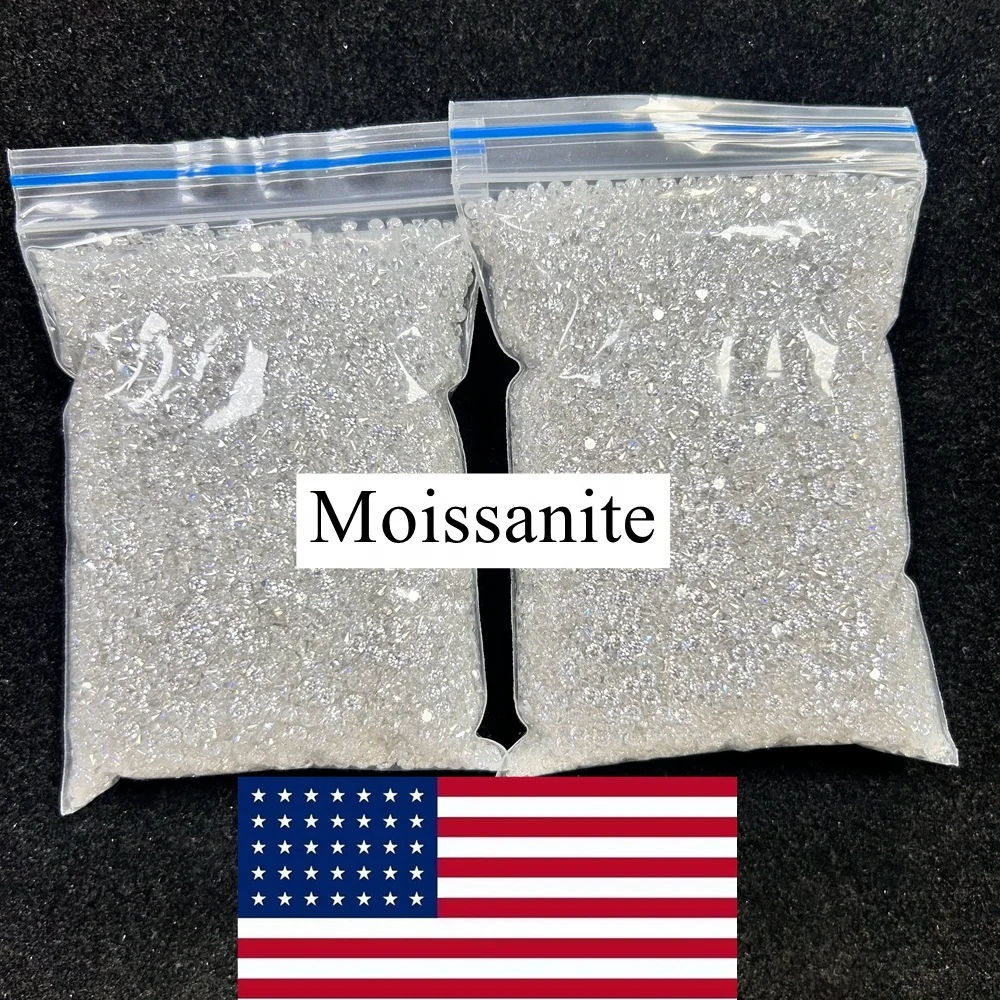 Pass Diamond 0.8-2.9mm D Color Vvs1 Vvs Loose Moissanite Stone Diamond GRA Small Size Round Brilliant Cut Melee Moissanite