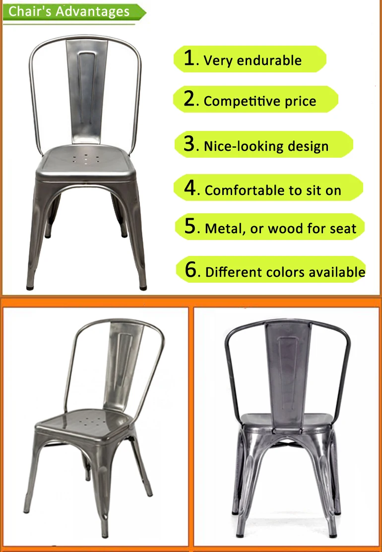 
Metal Antique Iron Brass Dining Room Furniture Coffee Shop Restaurant dining Industrial Iron tolixs chair 