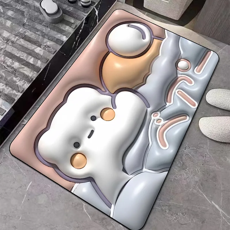 Домашний 3D-ковер с принтом коврик для ванной комнаты кухонный быстрый водопоглощающий