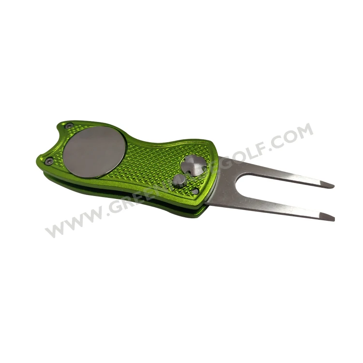 New pitchfix divot tool shenzen metal golf pitch repair tool with epoxy magnetic ball marker