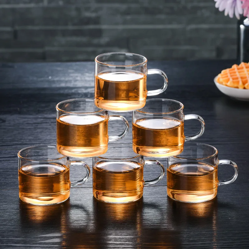 100ml glass shot wine cup with handle