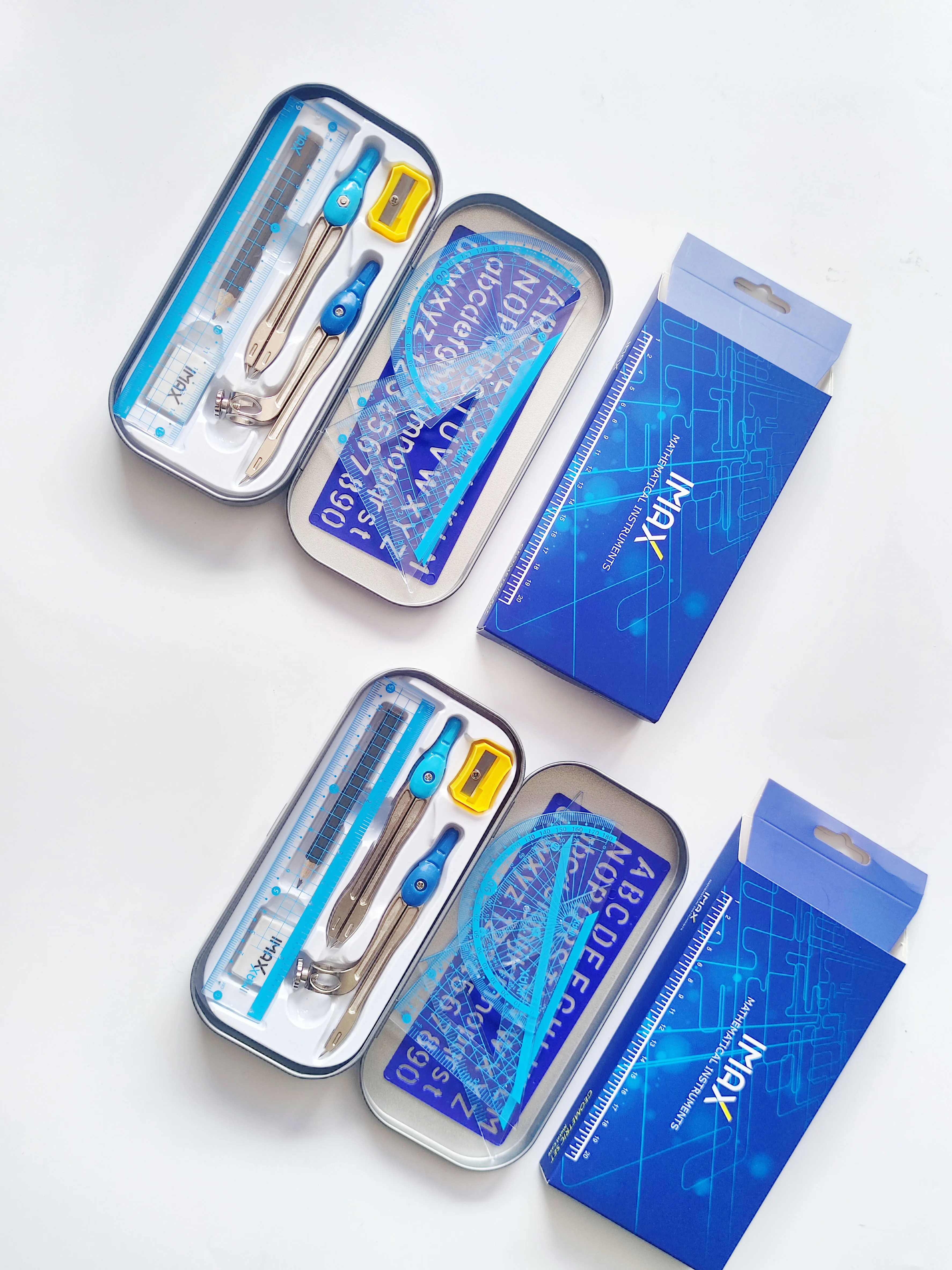 2024 New IMAX  Math Set 11 Pieces  Mental box  Geometry set With Compass For Students math set