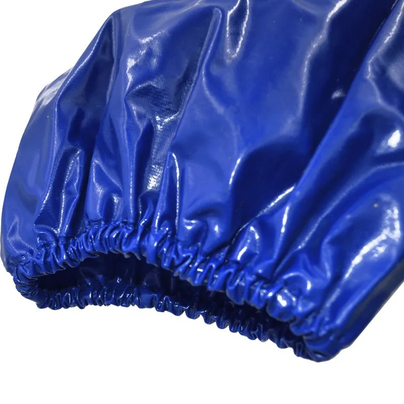 70cm Long Sleeves Manufacturer Wholesale Waterproof High Soft Guantes de trabajo recubiertos de PVC azul