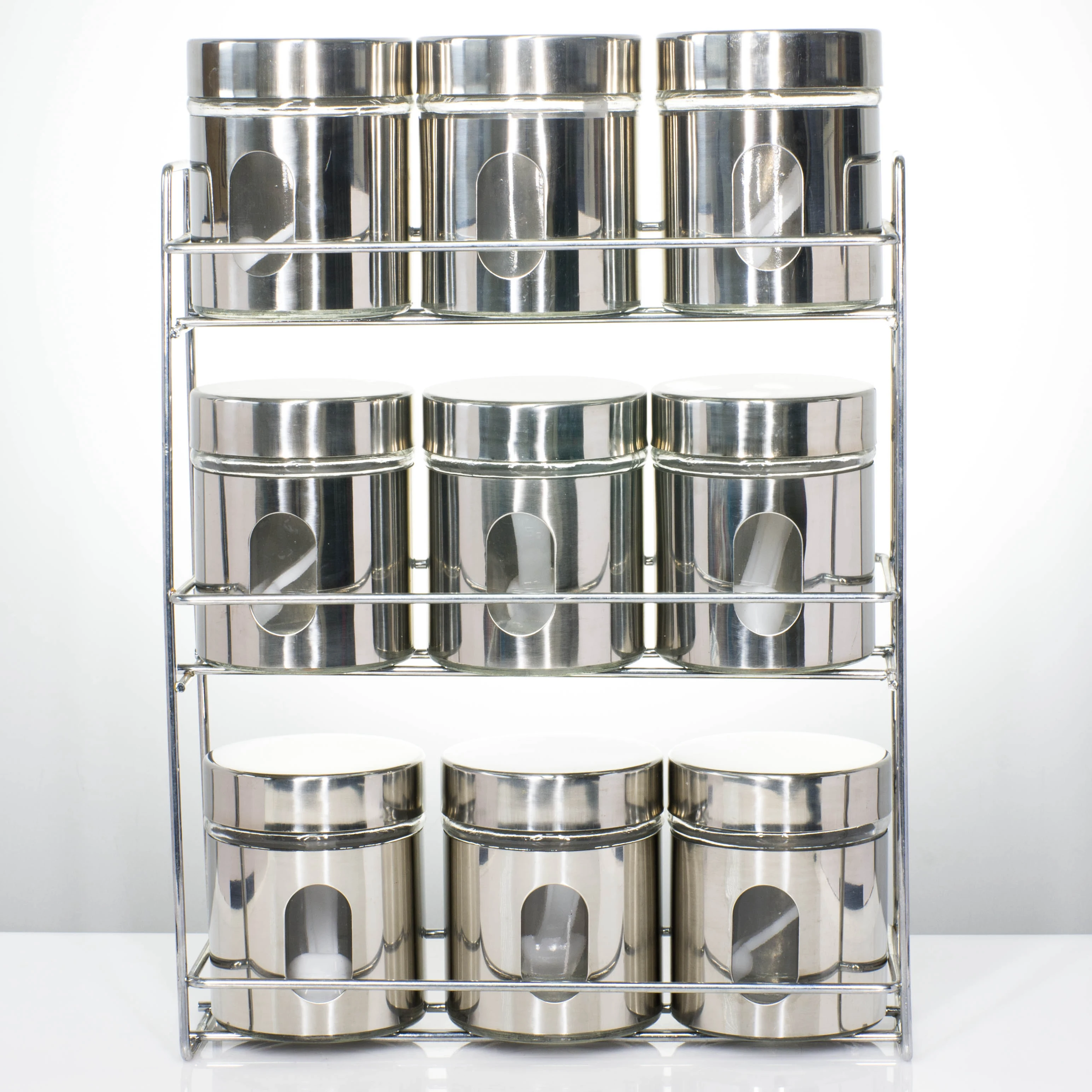 Spice Container Rack Glass Spice Jar Set