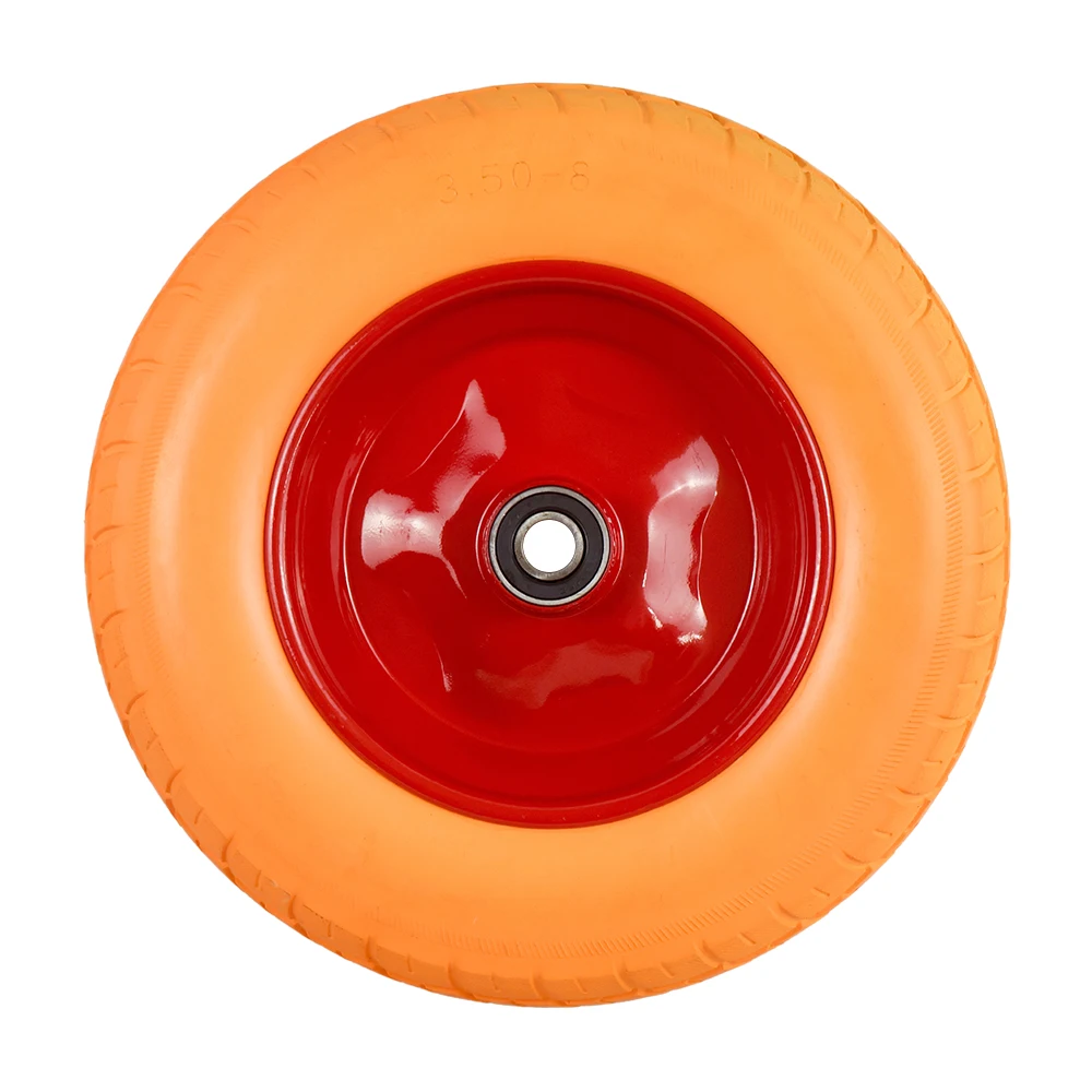 PU 3.50-8 Tire and Wheel Wheelbarrow Tires for Wheelbarrows Hand Truck Garden Trailer Trolley