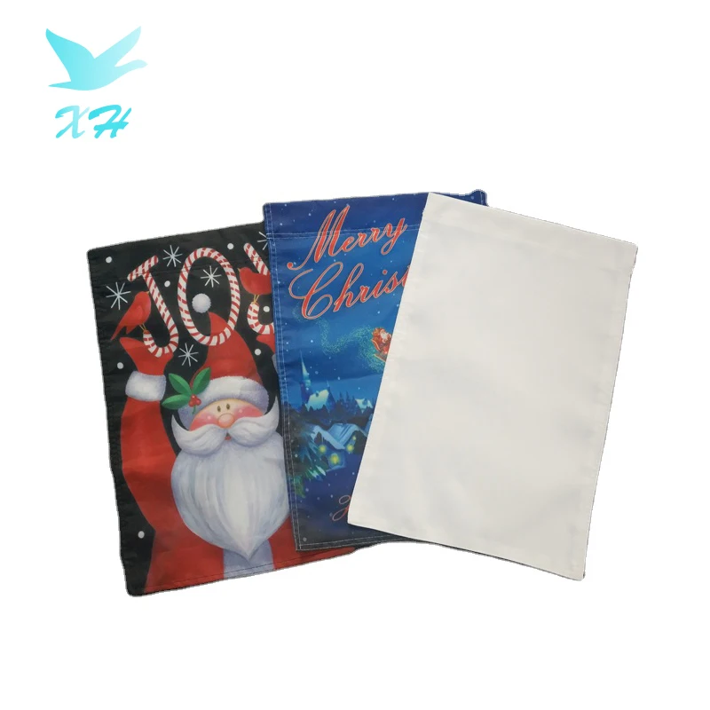 weather resistant plain white banner super thick 600D polyester sublimation garden flag