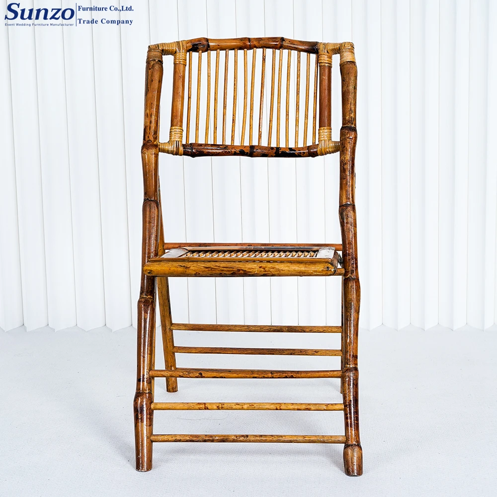 Banquet Bamboo Folding Chair Colorful Foldable for Party Villa Wedding Bar Event