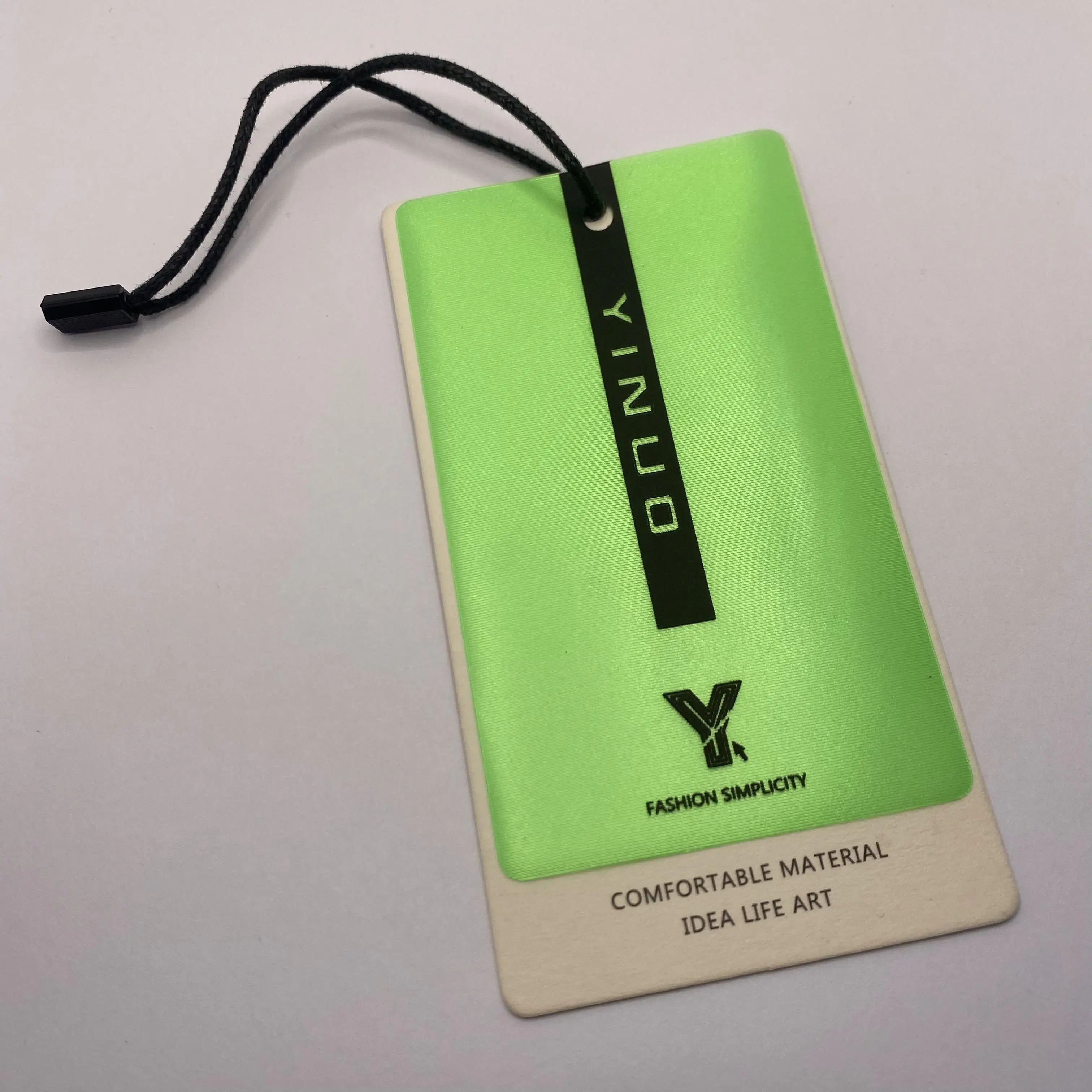 Eco-Friendly Recycled printing logo paper tag three set PVC label clothing accessories clothes tag for garment tags