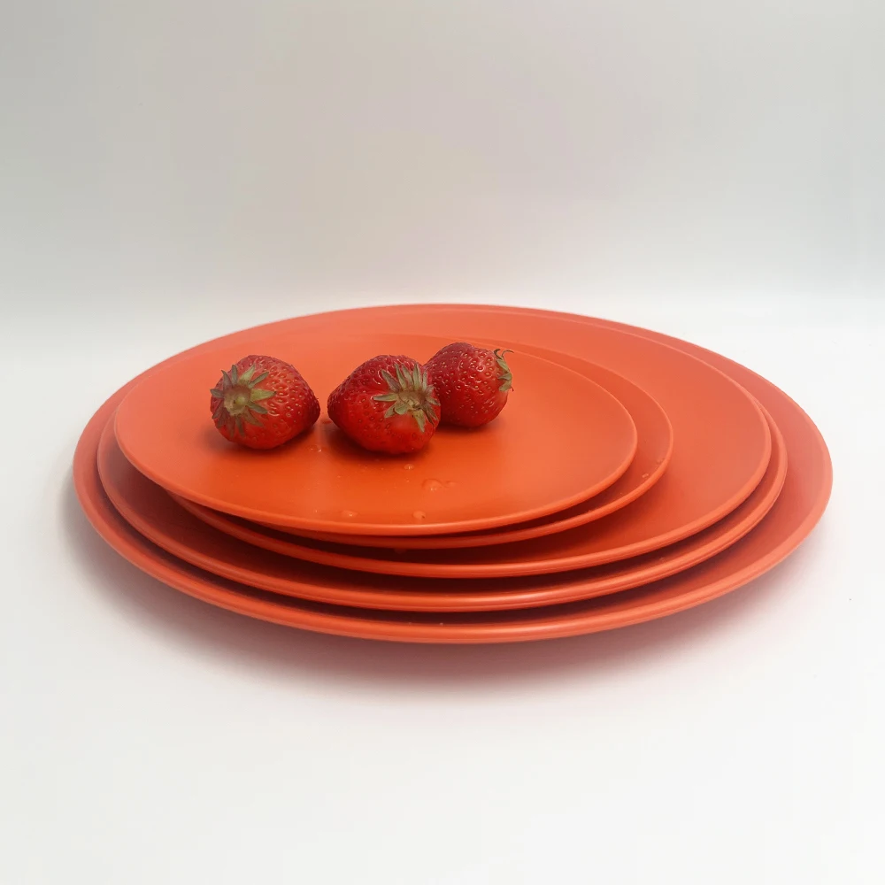 rpet plastic reusable plates durable colourful dinner wholesale promotion
