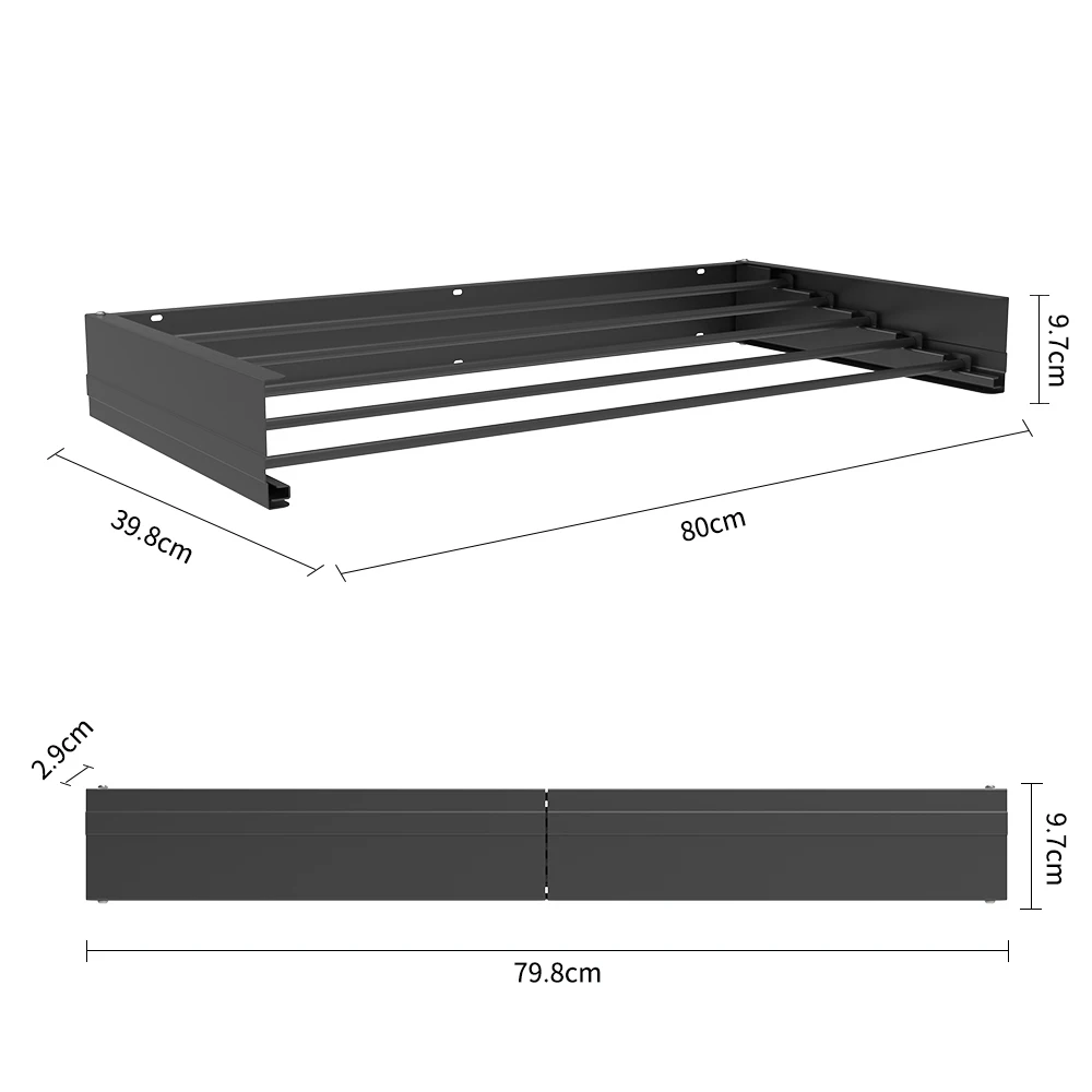Household Wall Mounted Collapsible Clothes Drying Rack Hanger Retractable Space Saver Foldable Laundry Drying Rack