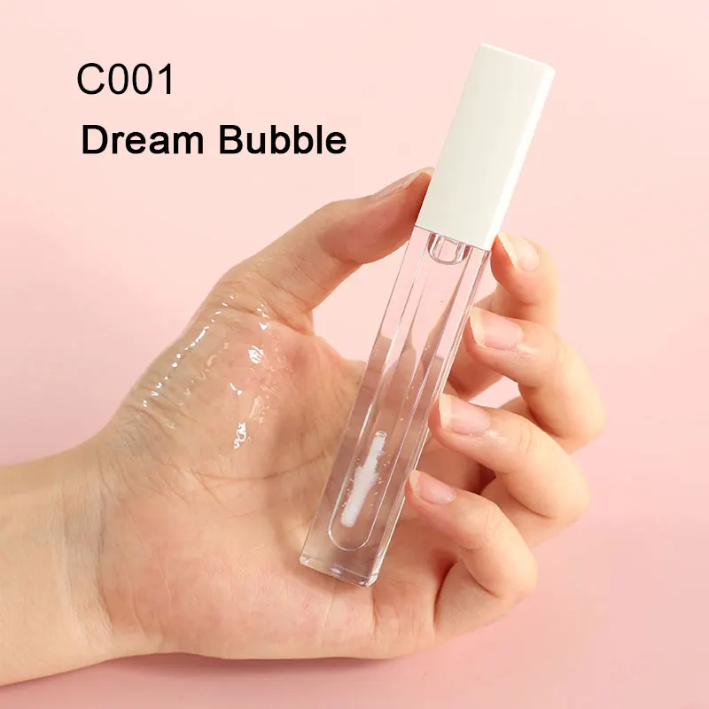 White long tube shinny plumping clear glossy lip gloss base essential oil