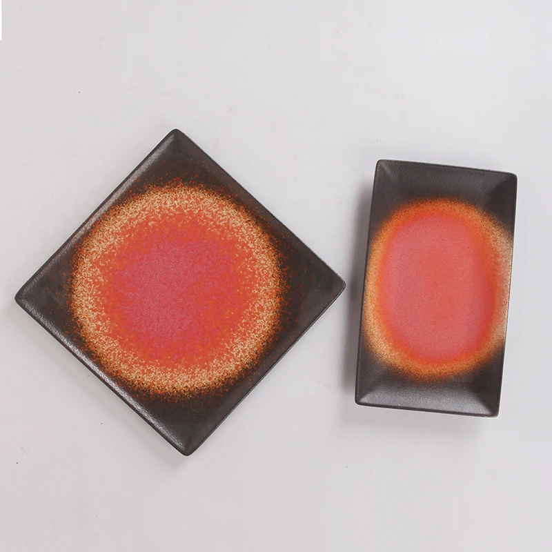 Creative design low MOQ Hot Sale ceramic candle plate tray porcelain candle plate Christmas plate