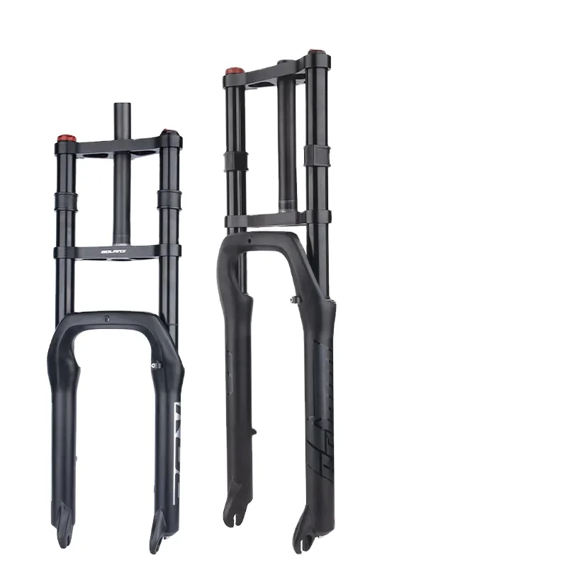 Bolany Double Shoulder Snow Front Fork 20*4.0inch / 26* MTB 130mm Travel Air Suspension Bike E-bike