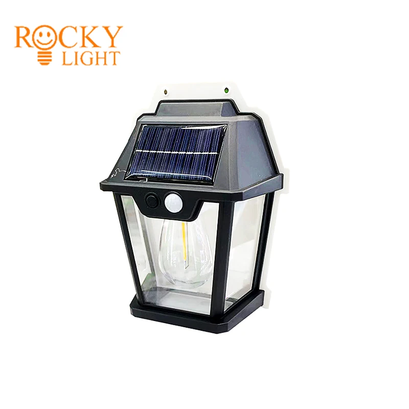 Solar wall lamp tungsten wire/Retro wrought iron patio aisle balcony door garage waterproof wall lamp