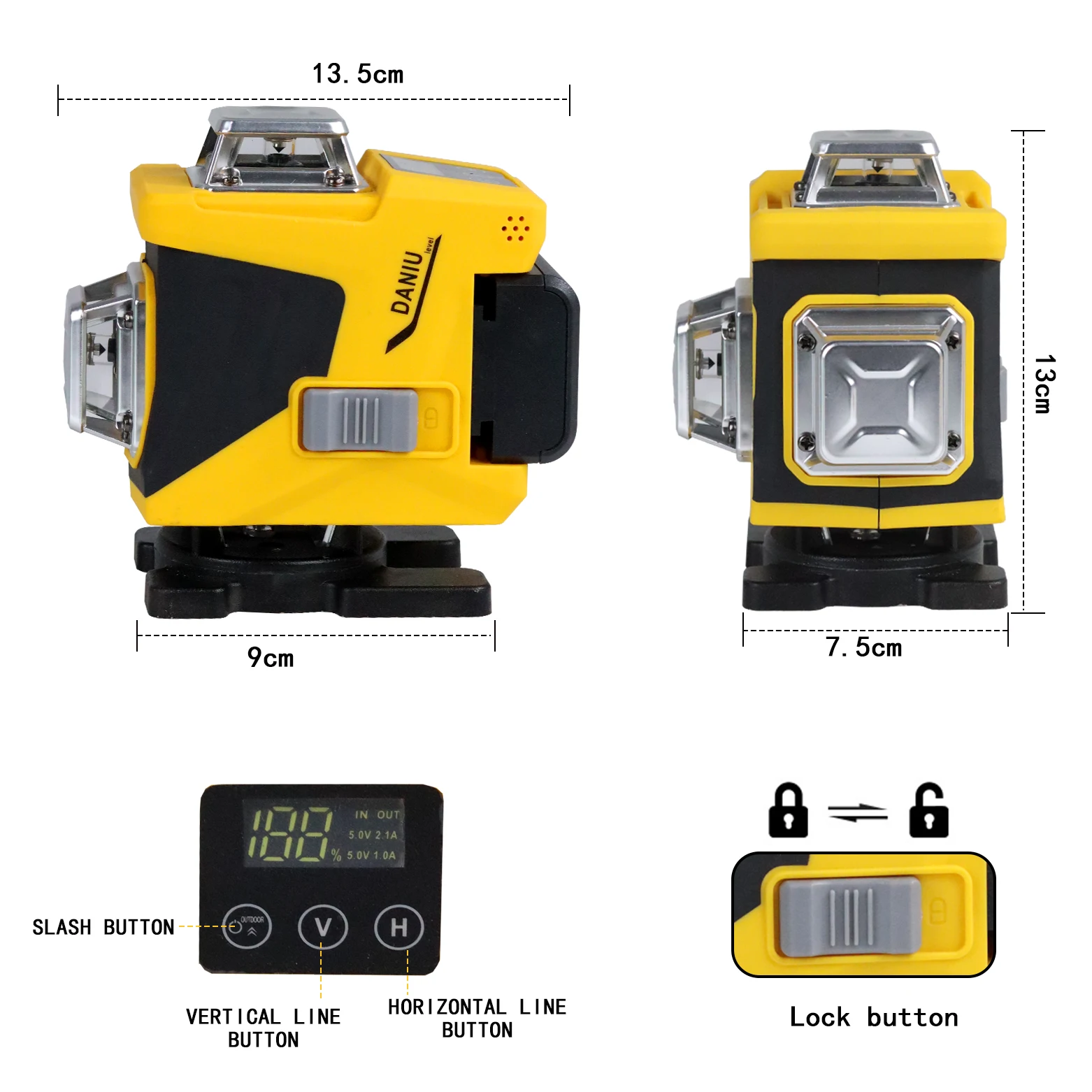 AGL100 New Handheld Self-leveling Construction Tools Multi Lines Rotary Laser Level