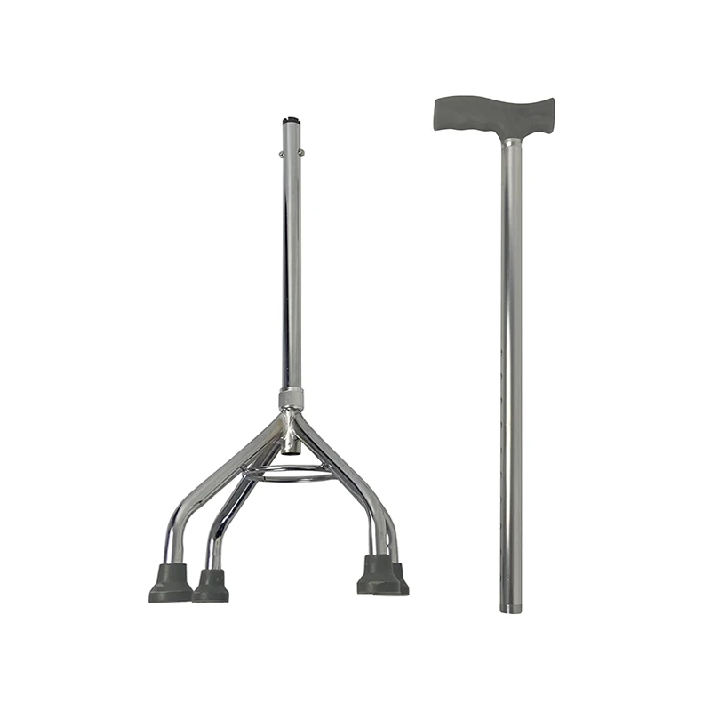 Four-legged base anti-slip crutches one-click adjustment easy-to-use anti-slip massage crutches
