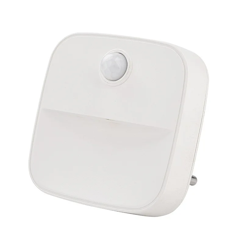 2 pack warm wight human body induction mini plug in led motion sensor night lights adjustable lamp for toilet kitchen