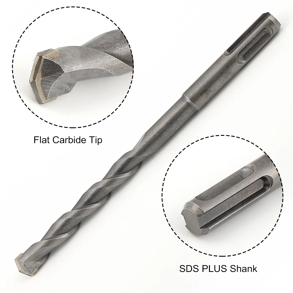 Биты SDS Plus, набор сверл для дрели с точечным долотом, набор сверл для кирпича, цемента, камня с плоским долотом