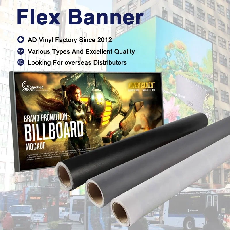 High Quality Outdoor Advertising Printing Media Mesh Banners Long Rolls Size 3.2M Wide Pvc Banner Flex