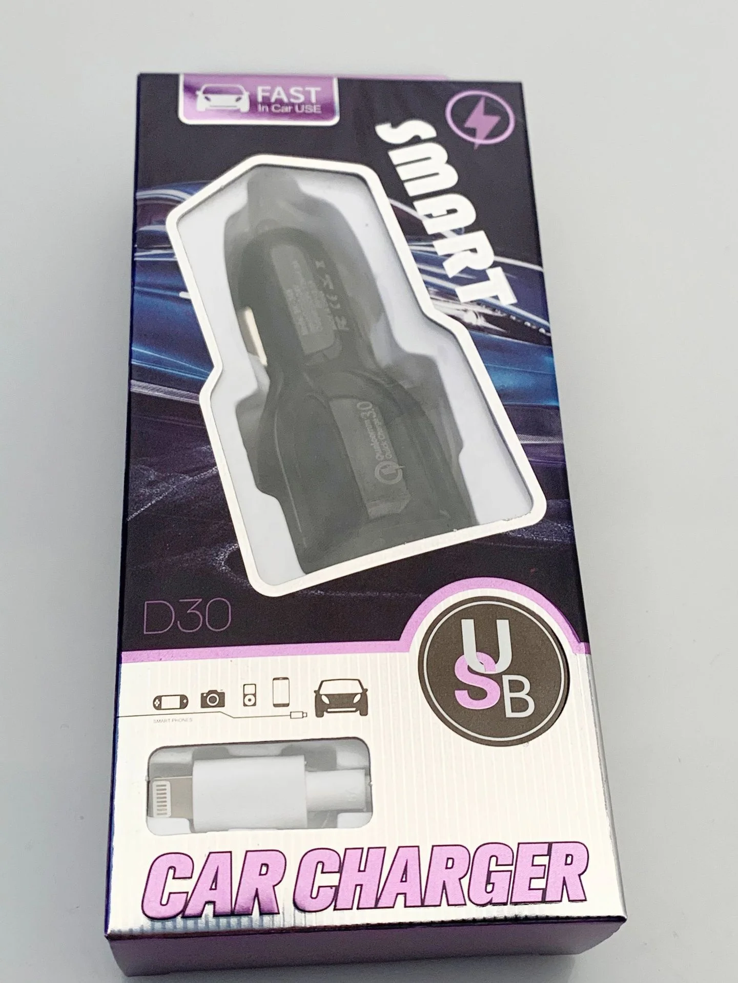 Custom Logo Dual USB Car Charger Qc3.0 Fast Charging 5V 3.1A Fast Phone Car Charger Adapter For Mobile Phone Quick Charge