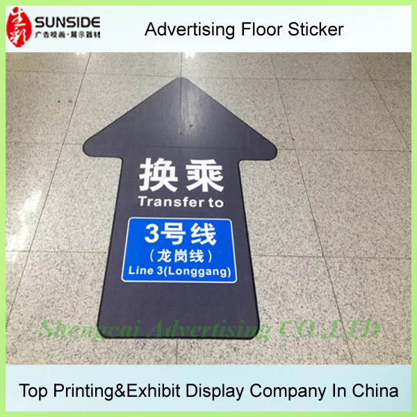 Custom Wholesale Durable Waterproof Instruction Warning Promotion Floor Sticker