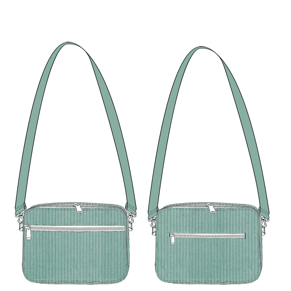 Corduroy Crossbody Bags for Unisex Custom Design Single Shoulder Bag Running Belt Tactical Pouch Message Bag for Women & Men