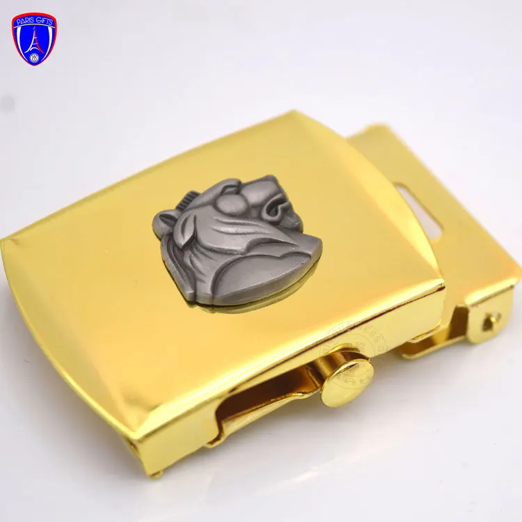 France Custom 3D Lion logo men women belt buckle gold plain cowboy belt buckle