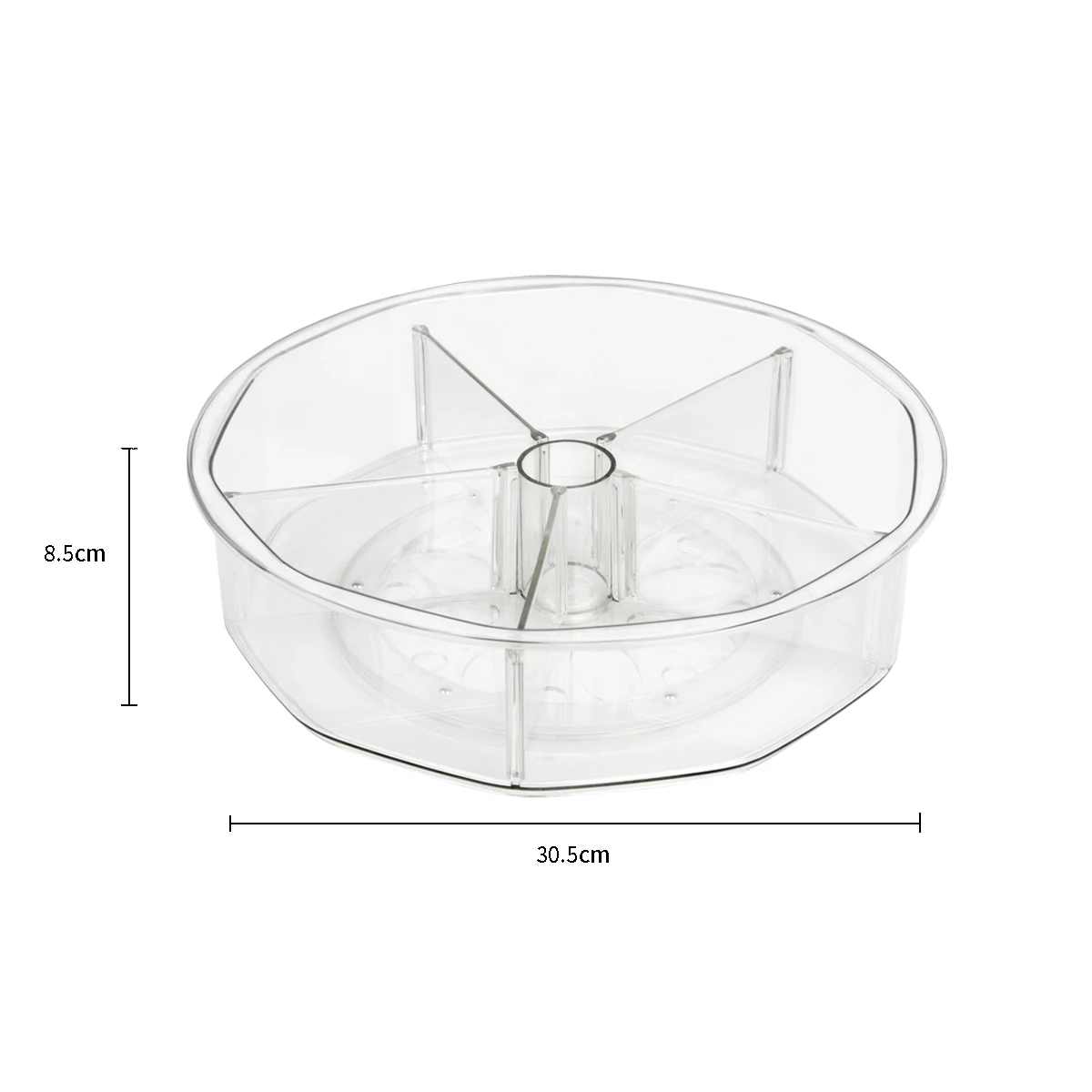 Kitchen PET Clear Round Turntable Organizer Set Fridge Plastic Rotating Storage Bins Lazy Susan Set for Cabinet