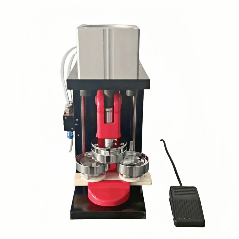 Pneumatic Metal Plastic Button Badge Making Machine With 25 32 37 44 50 58 75mm
