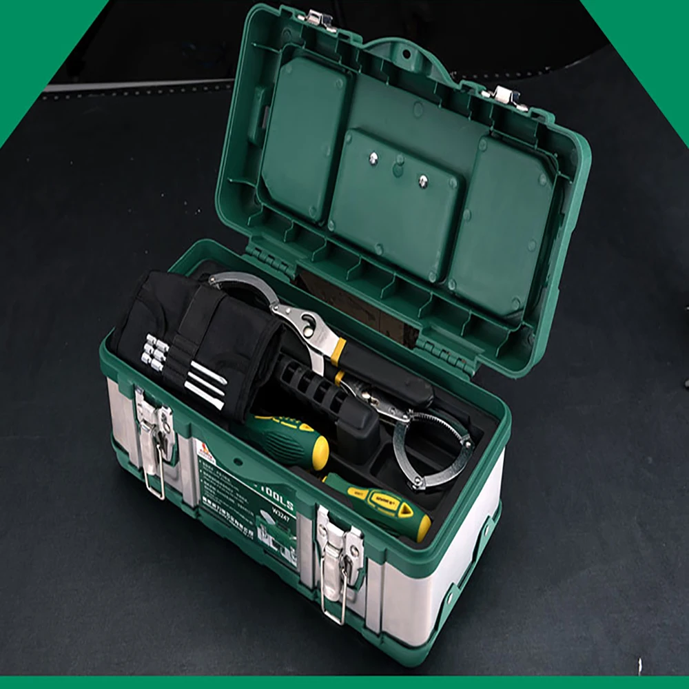 ABS 14-19 Inch Portable Tool Bag Plastic Tools Box with Steel Plate