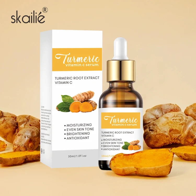 Private Label Face Facial Skin Care Serum Anti Acne Antioxidant Dark Spot Correcting Vitamin C Turmeric Serum