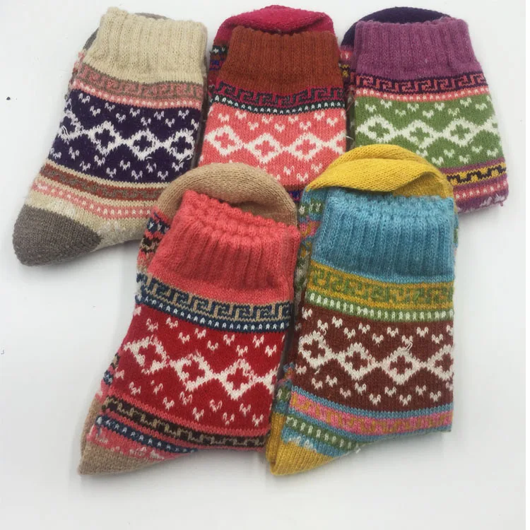 wholesale colorful cashmere winter warm thicken thermal wool socks cashmere socks for women