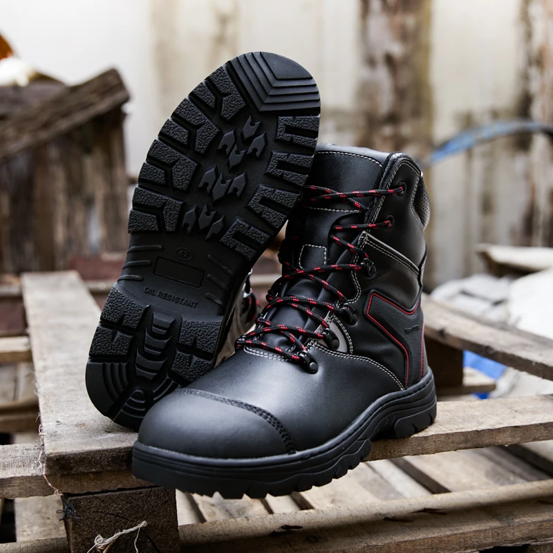 Wholesale Durable Security long shoes S3 waterproof steel toe work safety boots with zipper