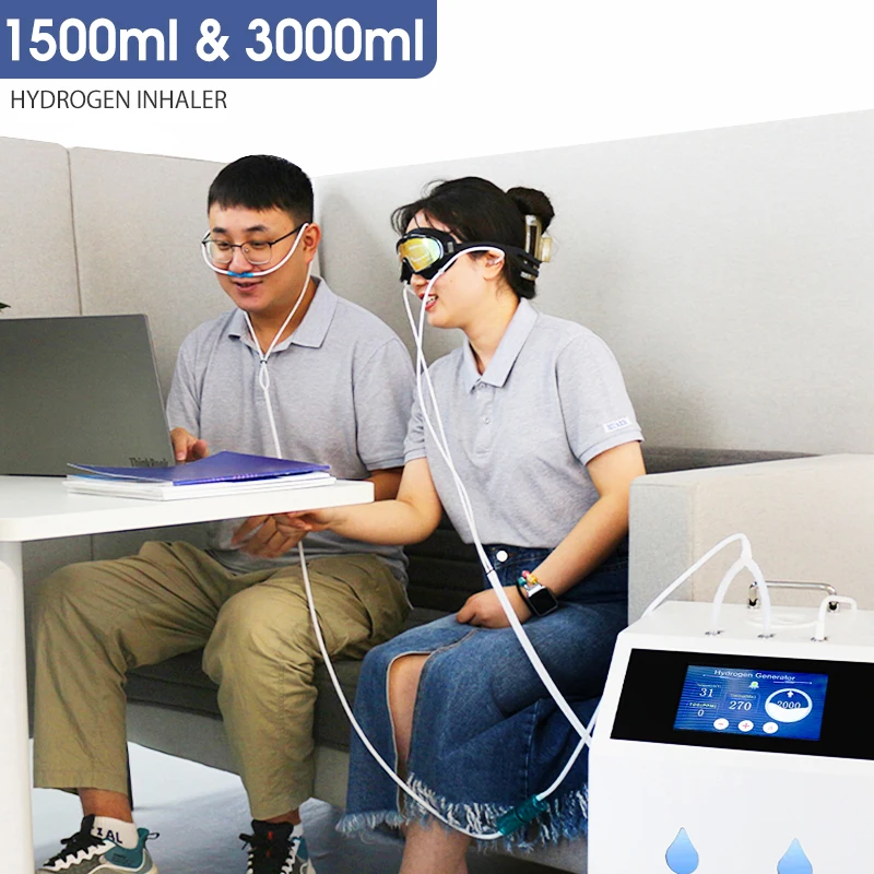PEM Tech Hydrogen Therapy Hydrogene Molleculaire Inhalation 1500ml Brown Gas Generator 3000ml Hydrogen Inhaler