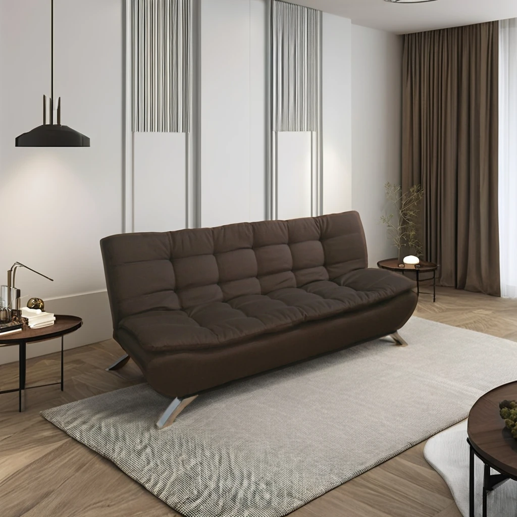 Factory Direct Sale Modern Design Living Room Furniture Romantic  Double Cushion Mattress Comfortable Velvet Fabric Sofa Cum Bed