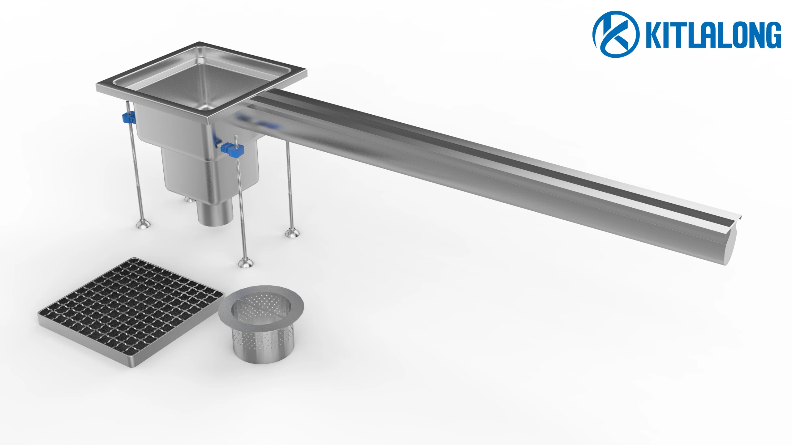 Kitlalona Linear Floor Drain For Commercial Kitchen Stainless Steel Odor Proof Floor Drain