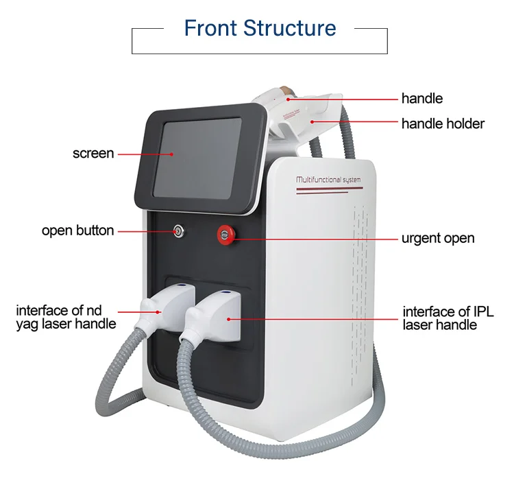 4 In1IPL RF radio frequency hair removal picosecond nd yag laser tattoos pigmentation removal beauty equipment