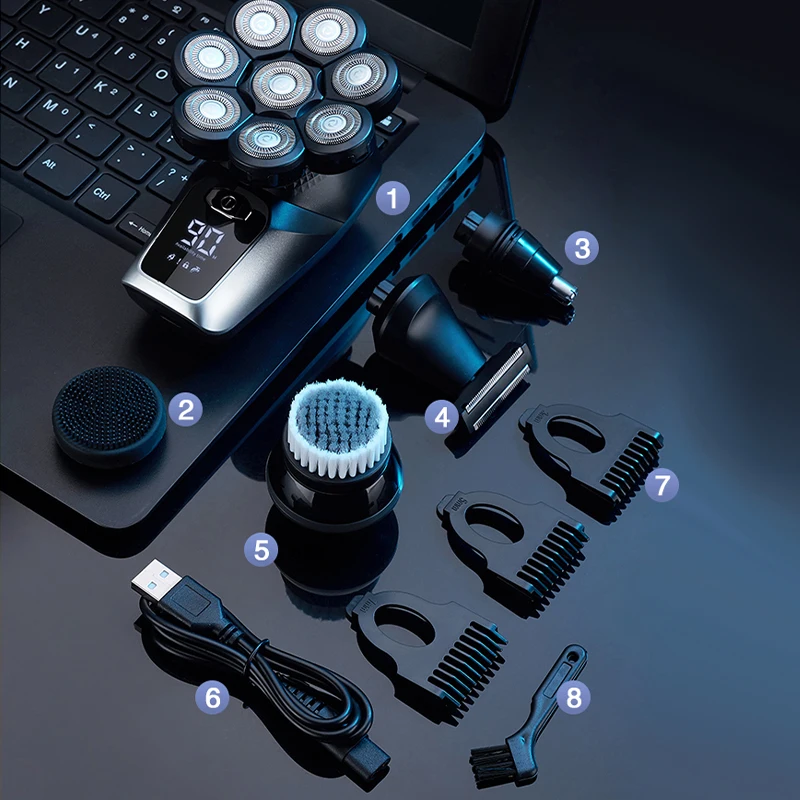 4D LK8350 Faster Charging Waterproof Travel Shaving Machine Corded Cordless Razors Portable Nose Face Electric Head Shaver