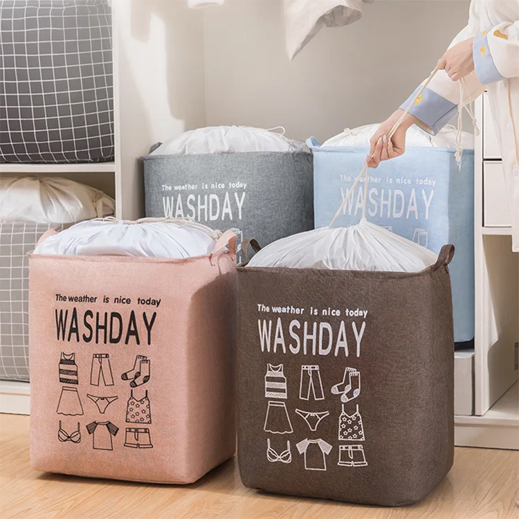 100l Giant Capacity Cotton Linen Drawstring Bedroom Laundry Wardrobe Organizer Closet Storage Bag