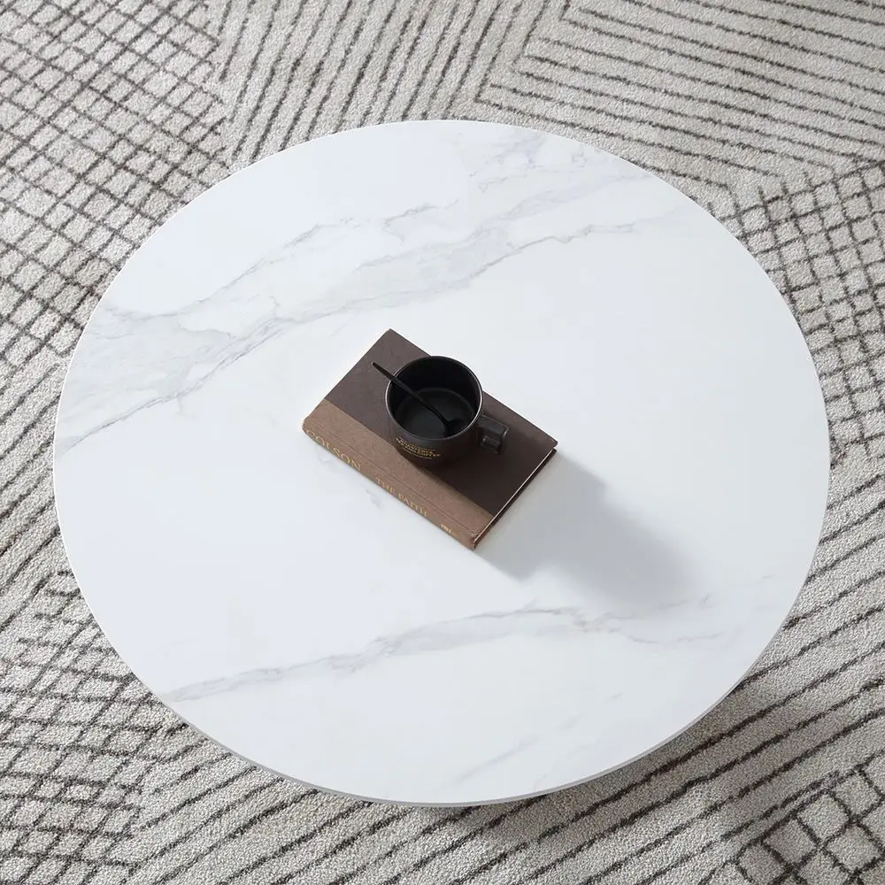 Modern Design Outdoor coffee table set luxury modern Stainless Steel Black White  Center Table For Sofa Living Room Furniture