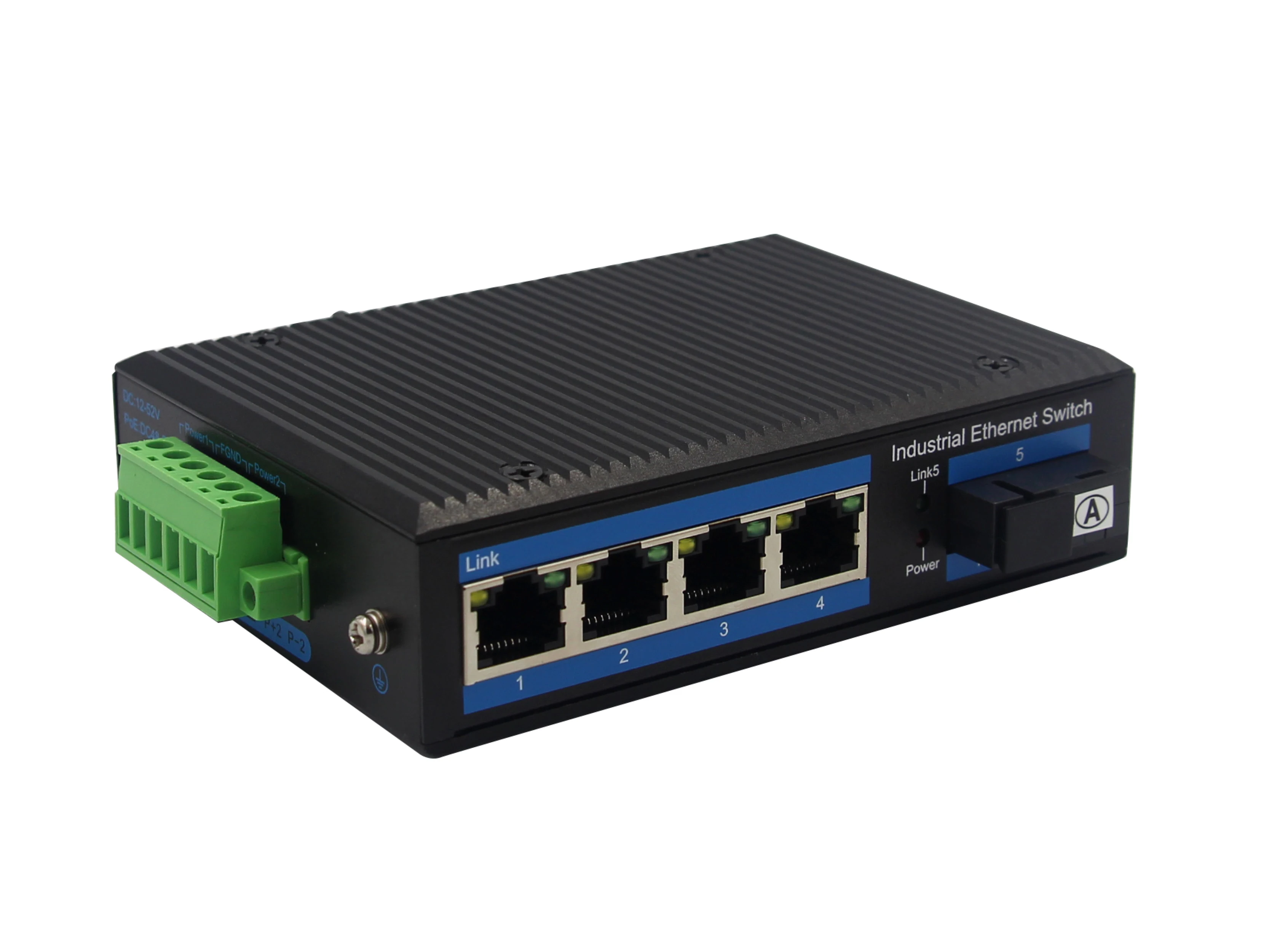 Industrial Grade 4-Port 10/100/1000Mbps RJ45 + 1-Port 1000Mbps Fiber Ethernet Switch Dual Fiber SM 2KM Enterprise Switches