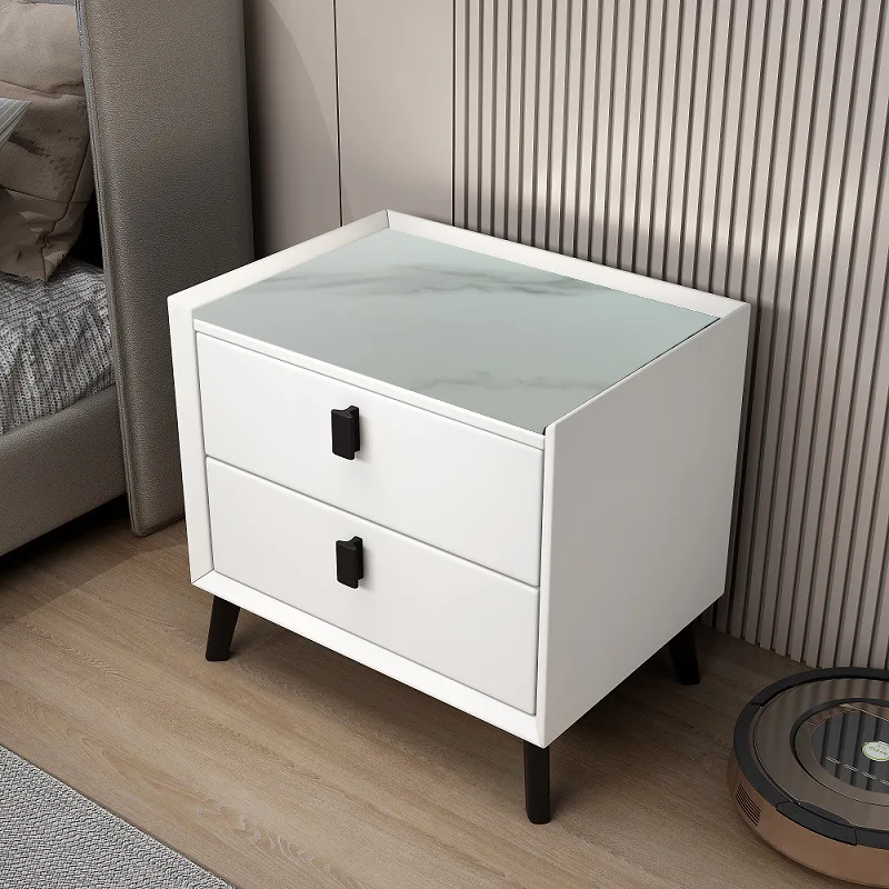 Kainice Customized Nordic Led Light Luxury Bedroom Intelligent USB Wood Cabinet Smart Nightstand With Charging Station